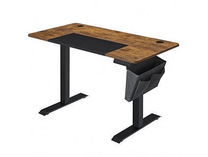 Výškově nastavitelný psací stůl, 120 x 60 x 72-120 cm, rustikálně hnědý a černý