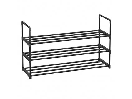 Botník, 3 patra, 92 x 30,5 x 55 cm, černý