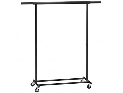 Pojízdný věšák na oděvy, 92-132 x 45,4 x 160 cm, černý