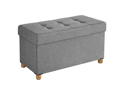 Lavice s úložným prostorem, 76 x 38 x 40 cm, světle šedá