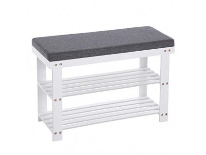 Botník, 71 x 29 x 49 cm, bílý a šedý