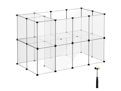 Plastová modulární ohrádka, 143 x 73 x 91 cm, průhledná