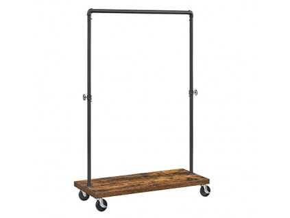Pojízdný věšák na oděvy, 104,5 x 40 x 162 cm, rustikálně hnědý a černý