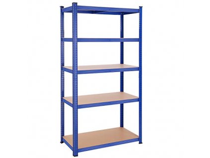 Skladovací regál, 5 pater, 100 x 50 x 200 cm, modrý