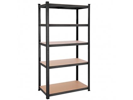 Skladovací regál, 5 pater, 100 x 50 x 200 cm, černý