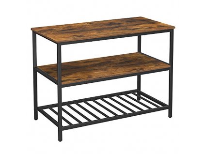 Kuchyňský regál, 120 x 60 x 90 cm, rustikálně hnědý a černý