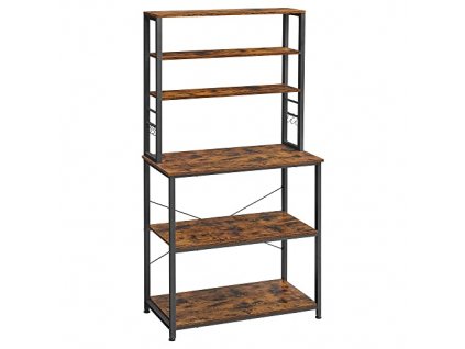 Kuchyňský regál, 80 x 40 x 167 cm, hnědý a černý