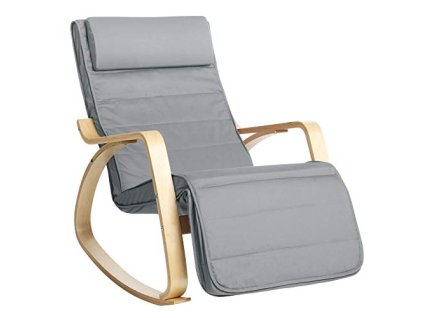 Houpací křeslo, 67 x 115 x 91 cm, světle šedé