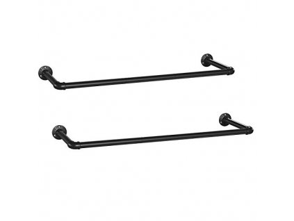 Nástěnný věšák na oděvy, 2 kusy, 92 x 30 x 7,5 cm, černý