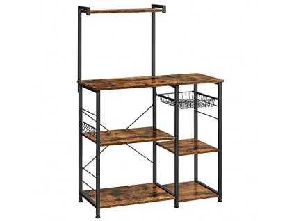 Kuchyňský regál, 90 x 40 x 132 cm, rustikálně hnědý