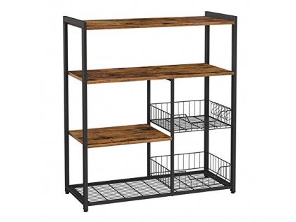 Kuchyňský regál, 80 x 35 x 95 cm, rustikálně hnědý