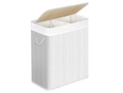 Koš na prádlo, 51,5 x 31,5 x 60,5 cm, 2 oddíly, 100 l, bílý
