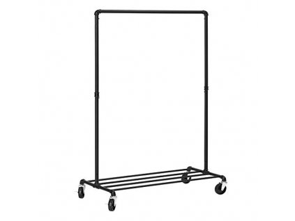 Pojízdný věšák na oděvy, 100 x 49 x 163 cm, černý