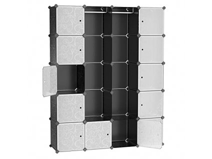 Úložný organizér, 143 x 36 x 178 cm, černý