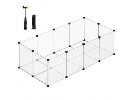 Plastová modulární ohrádka, 143 x 73 x 46 cm, průhledná