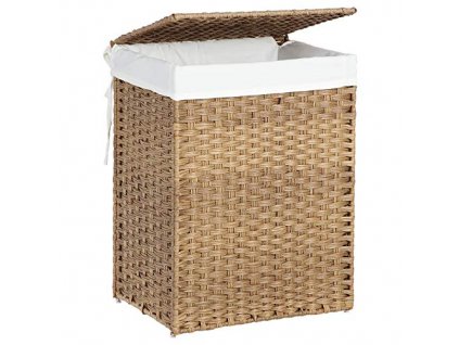 Koš na prádlo, 46 x 33 x 60 cm, 1 oddíl, 90 l, přírodní