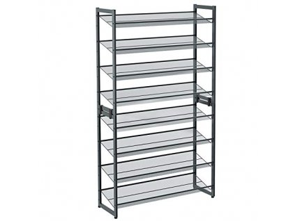 Botník, 2 kusy, 8 pater, 92,5 x 30,7 x 163,5 cm, šedý