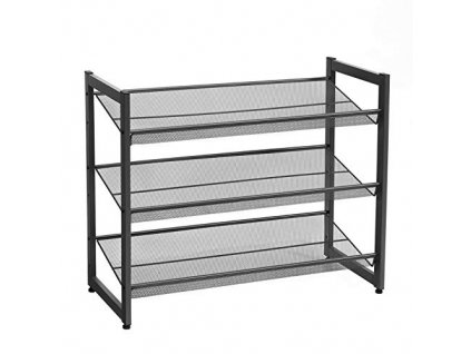 Botník, 3 patra, 74 x 30,7 x 62,8 cm, černý