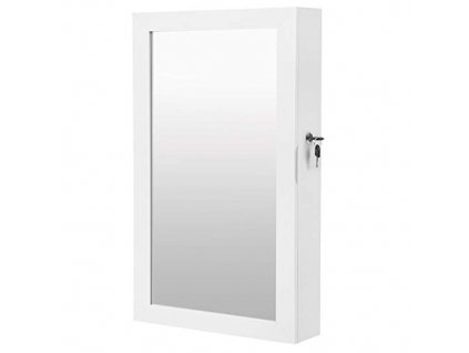 Zrcadlová skříňka na šperky, 37 x 10,5 x 67 cm, bílá