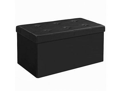 Lavice s úložným prostorem, 76 x 38 x 38 cm, černá