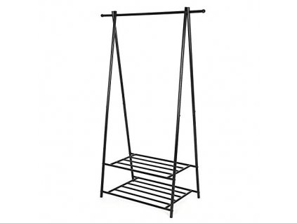 Věšák na oděvy s botníkem, 64 x 41 x 155 cm, černý