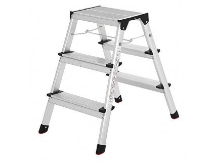 Skládací schůdky, 2 x 3 stupně, stříbrné