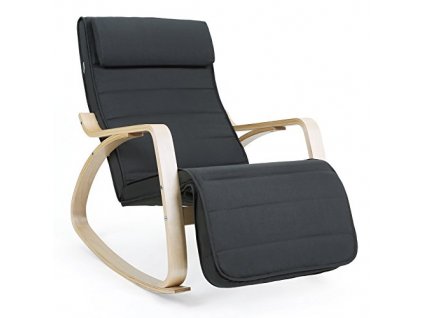 Houpací křeslo, 67 x 115 x 91 cm, tmavě šedé