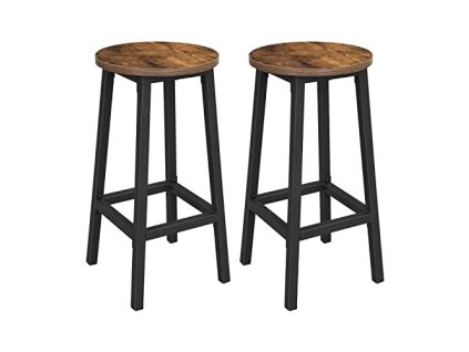 Barová židle, 2 kusy, 32 x 32 x 65 cm, rustikální hnědá a černá