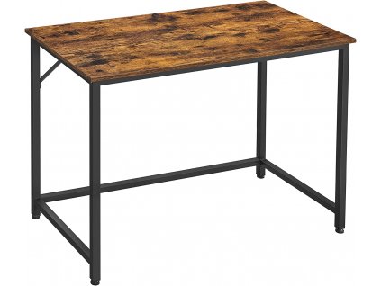 Psací stůl, 100 x 50 x 75 cm, rustikálně hnědý a černý
