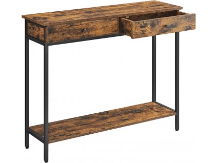 Stolek, 100 x 30 x 80 cm, rustikálně hnědý a černý