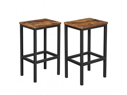 Barová židle, 2 kusy, 40 x 30 x 65 cm, rustikální hnědá