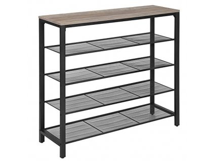 Botník, 100 x 30 x 92,5 cm, šedohnědý a černý