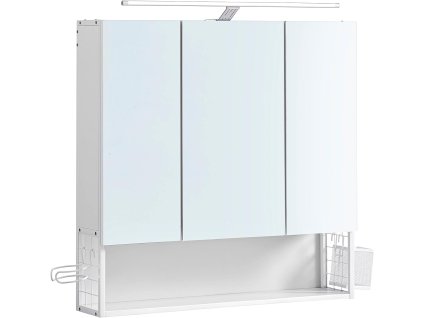 Zrcadlová koupelnová skříňka, 70 x 14,5 x 70 cm, bílá