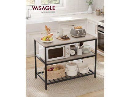 Kuchyňský regál, 120 x 60 x 90 cm, šedohnědý a černý