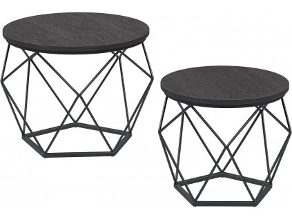 Konferenční stolky, 2 kusy, průměr 50 cm a 40 cm, černé