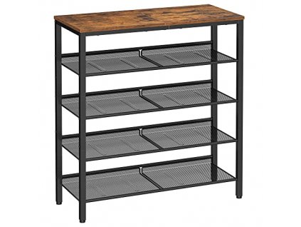 Botník, 75 x 28 x 93 cm, rustikálně hnědý a černý