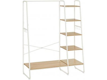 Věšák na oděvy, 120 x 45 x 160 cm, bílý a dub