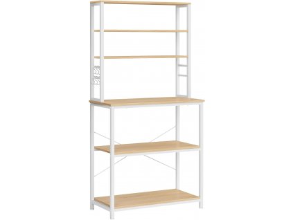 Kuchyňský regál, 80 x 40 x 167 cm, bílý a dub