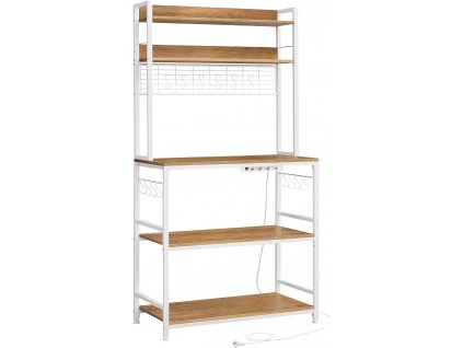 Kuchyňský regál, 80 x 40 x 170 cm, hnědý a bílý