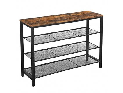 Botník, 100 x 30 x 72 cm, rustikálně hnědý a černý