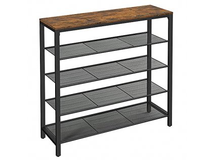 Botník, 100 x 30 x 92,5 cm, rustikálně hnědý a černý