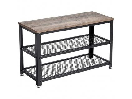 Botník, 73 x 30 x 45 cm, šedohnědý a černý