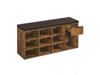 Botník, 104 x 30 x 48 cm, rustikálně hnědý