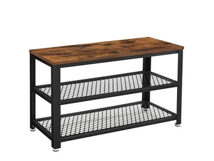 Botník, 73 x 30 x 45 cm, rustikálně hnědý a černý