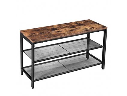 Botník, 80 x 30 x 44,5 cm, rustikálně hnědý a černý