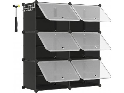 Botník, 124 x 32 x 94 cm, černý