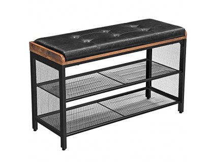 Botník, 80 x 30 x 48 cm, rustikálně hnědý a černý