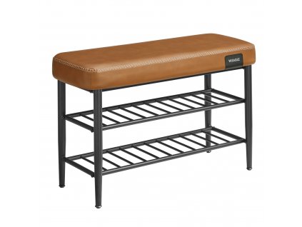 Lavice na boty, 80 x 30 x 50 cm, černá a hnědá