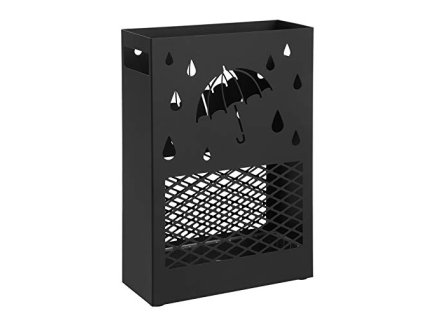 Kovový stojan na deštníky, 28 x 12 x 41 cm, černý