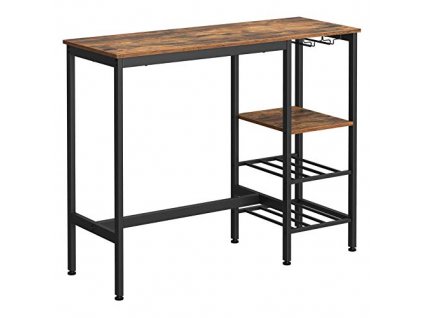 Barový stůl, 110 x 40 x 90 cm, rustikálně hnědý a černý